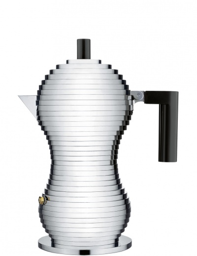 Zaujímavý nerezový espresso kávovar Pulcina