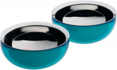 Set dvoch modrých misiek z kolekcie Love Alessi