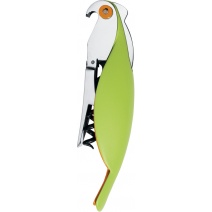 Otvárač- vývrtka zelenej farby v tvare papagája Parrot