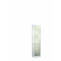 Moderná vysoká váza s bielym zdobením Linen