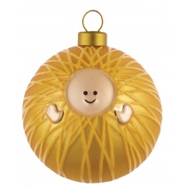 Zlatá vianočná guľa Alessi Gesú Bambino